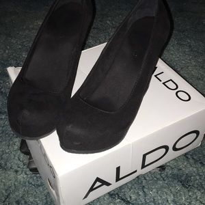 Black ALDO wedge heels